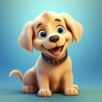 Happy puppy dog in cute chibi style animated video clip | Premium  AI-generated image