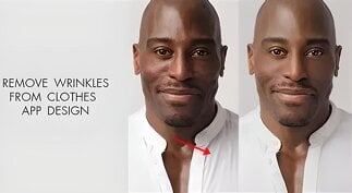 Erasing wrinkles in clothing photos online free of charge, to straighten out the clothes
